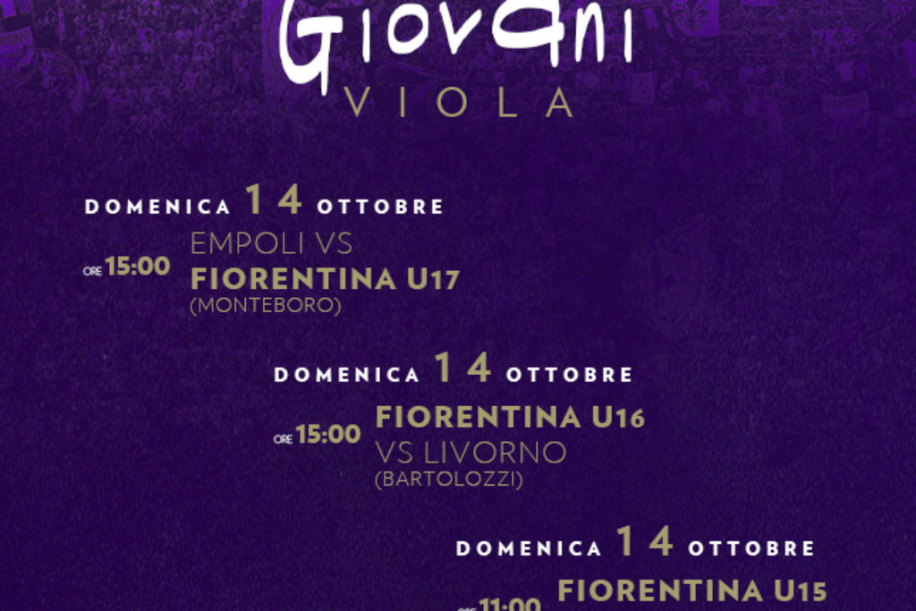 Calcio viola: gli impegni odierni delle squadre giovanili della Fiorentina