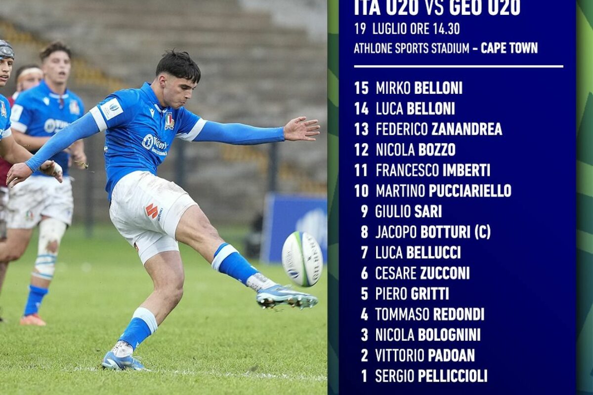 RUGBY Mondiale U20, il XV degli Azzurrini per la Georgia-bis, in palio il nono posto finale