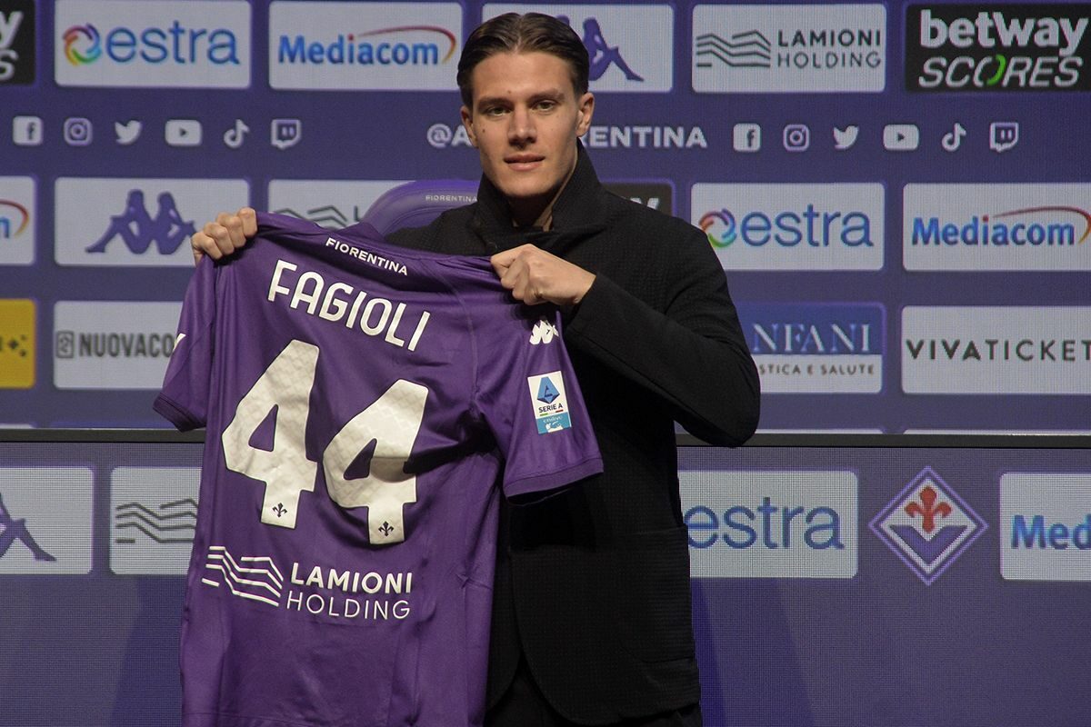 CALCIO Fiorentina- La Conferenza stampa di presentazioni di Nicolo’ Fagioli