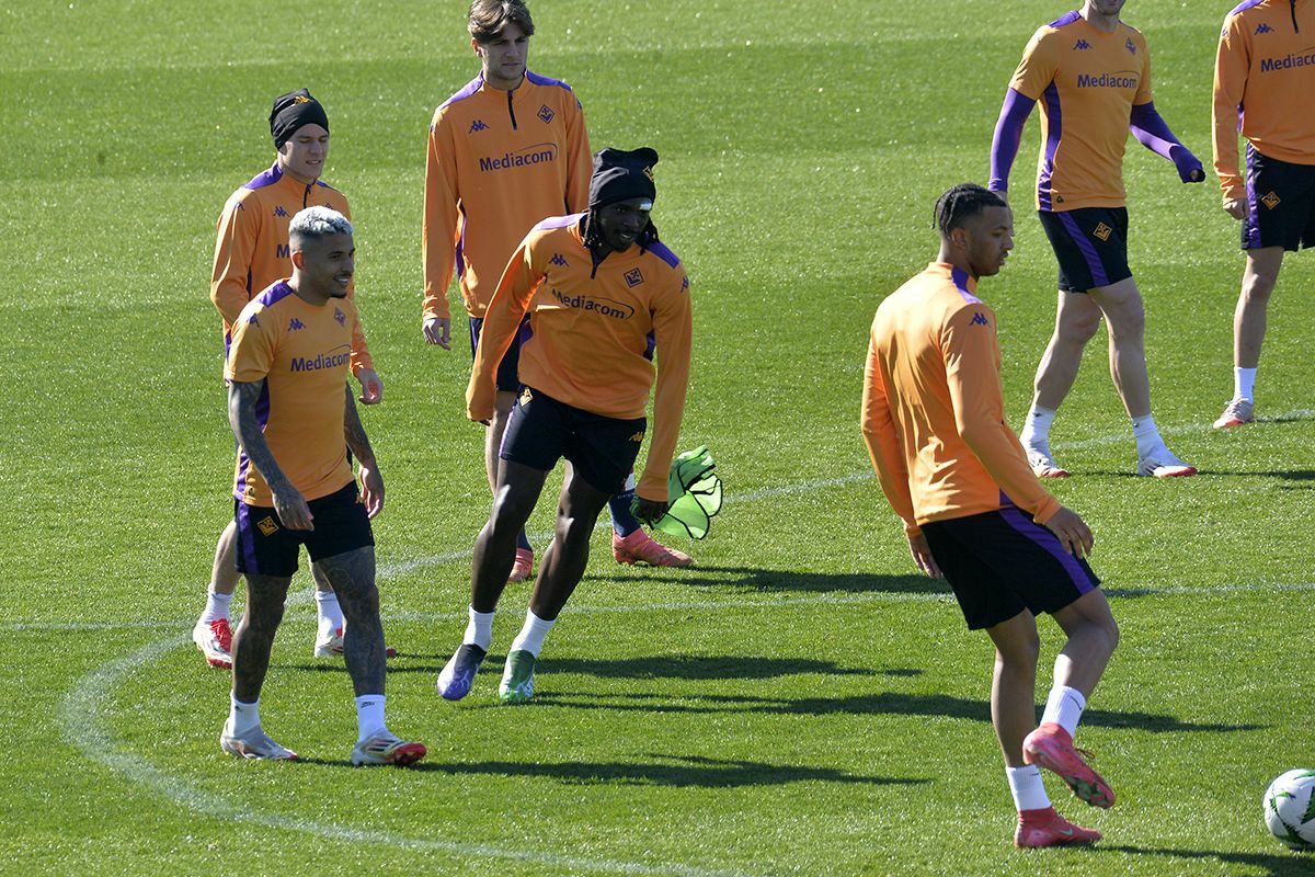 CALCIO Conference League-L’allenamento di rifinitura della Fiorentina prima della gara col Panathinaikos